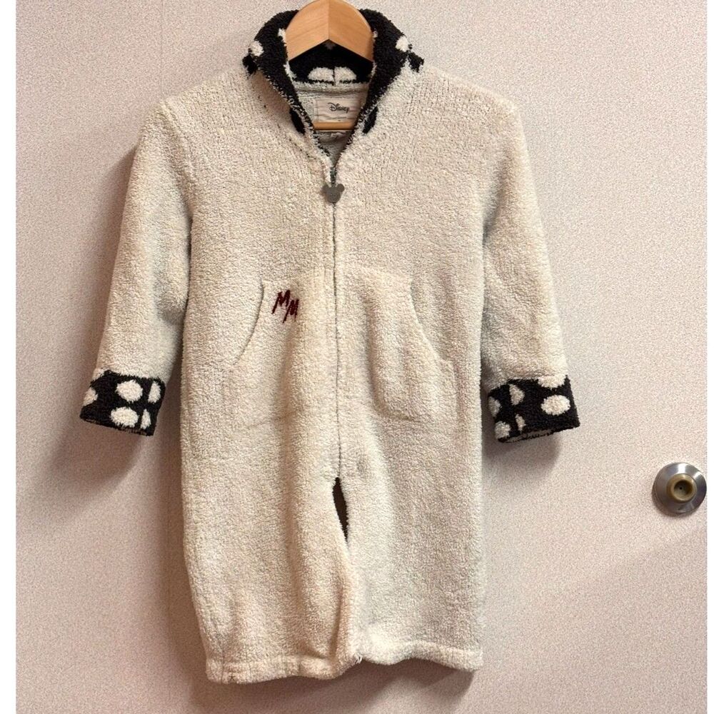 Disney Barefoot Dreams Minnie Mouse Toddler Robe 4T/5T CozyChic Hooded Zip